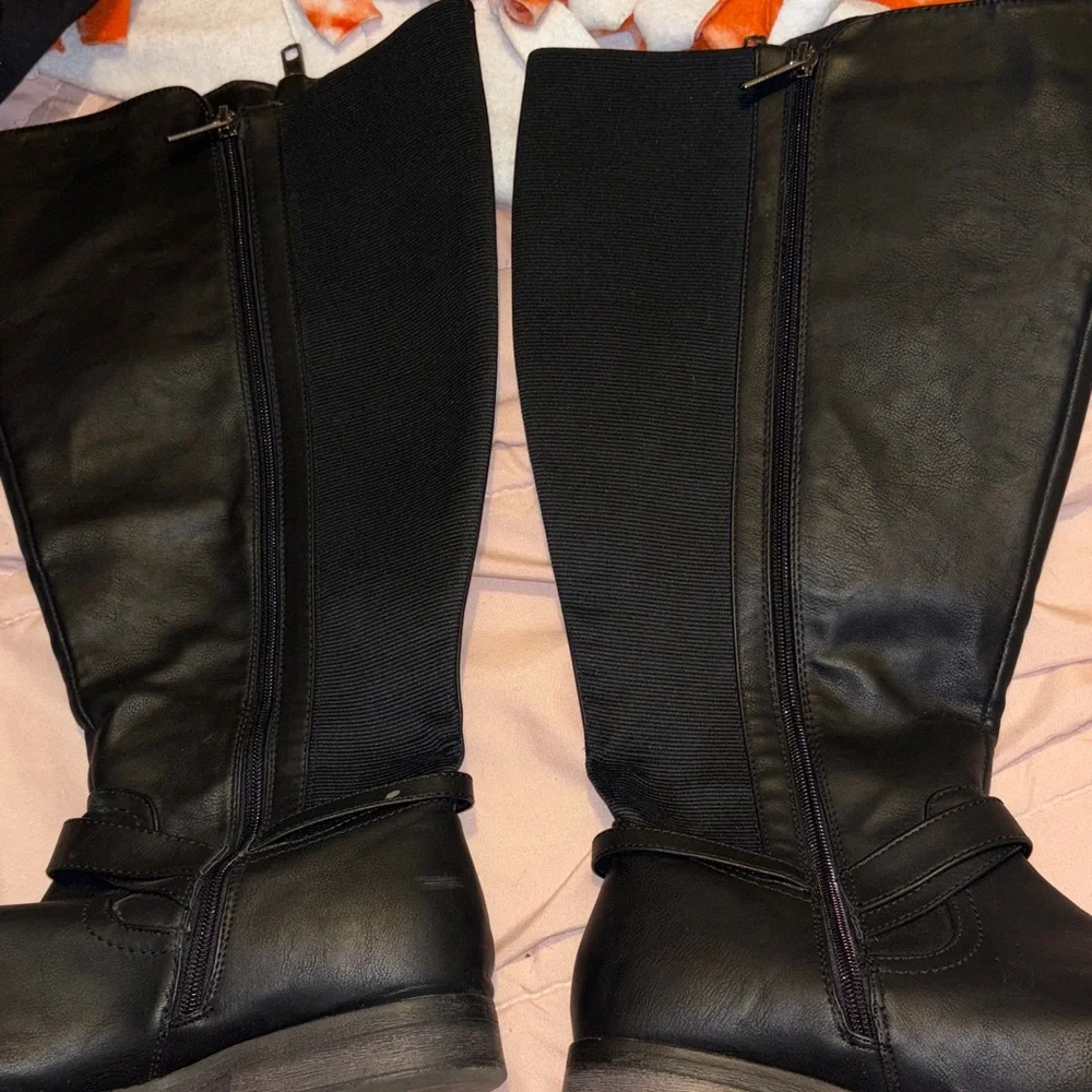 Lane Bryant Black Knee Boots Size 10 Plus Size Women’s Riding Boot Tall